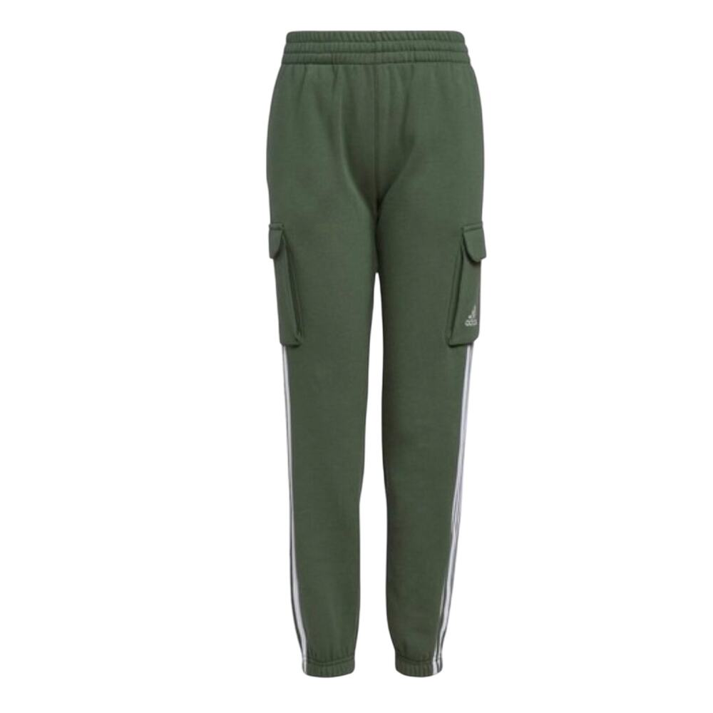 Adidas Boys 3-Stripes Regular Fit‎ Cargo Joggers Pants Green Size Medium 10/12